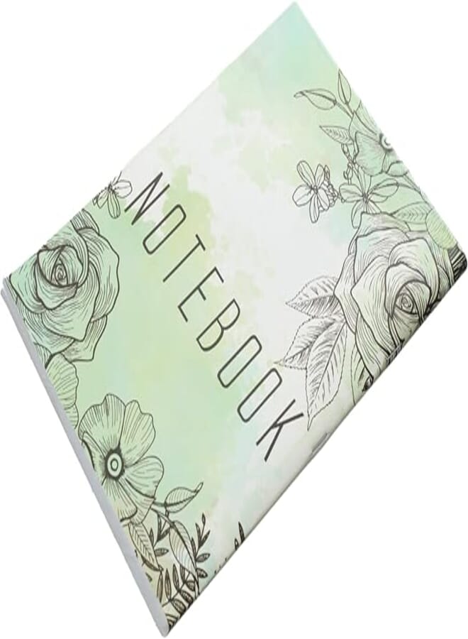 University Notebook Pin Striped 100 Pages Green Flower Design A4 Size Soft Cover ideal for students Green